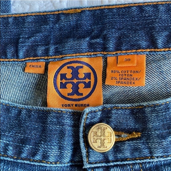 TORY BURCH slim slouchy jeans in medium rinse - Picture 2 of 7